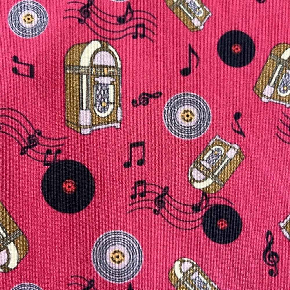 LINDY BOP Faux Wrap Midi Dress in Jukebox Print NWT Size 8 - Picture 7 of 11